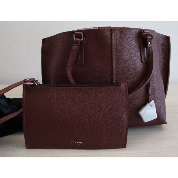 Botkier 21F2783HPMAL Large Brown Hudson Dual Handle Leather Tote Bag - Picture 8 of 15